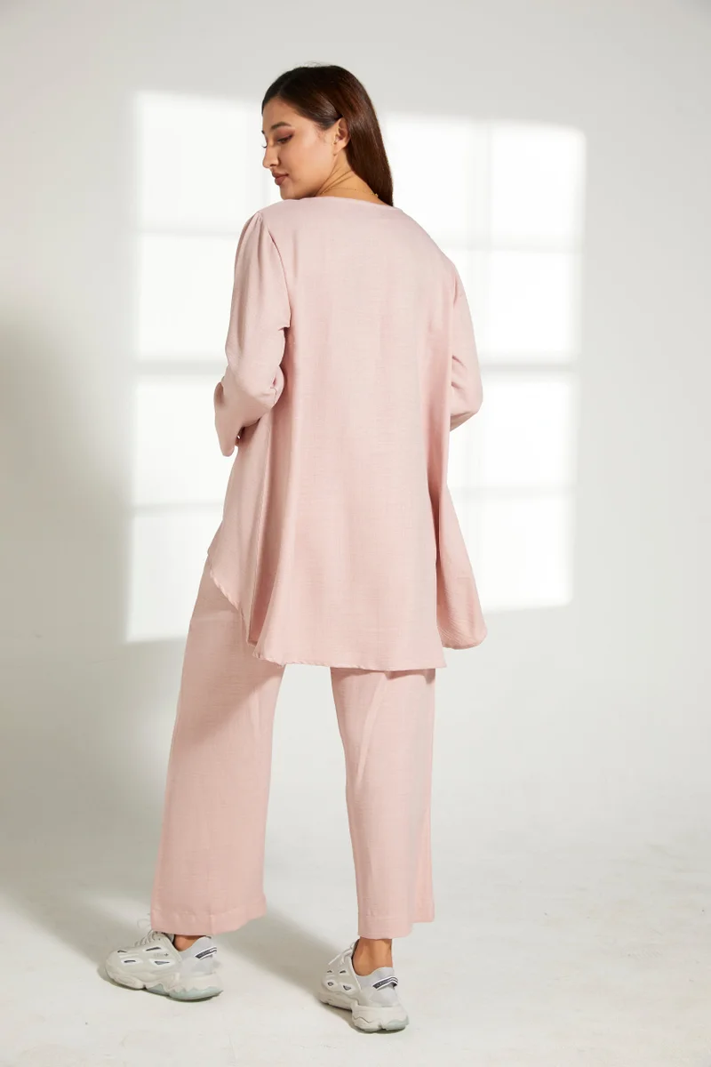 Moistreet  Asymmetric Boat Neck Top & Pants Set for Women | Best Price UAE