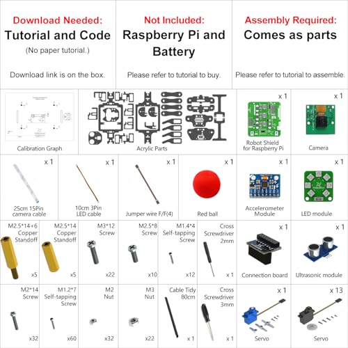 FREENOVE Robot Dog Kit for Raspberry Pi 5 4 B 3 B+ Zero 2 W, Walking, Self Balancing, Face Recognition, Ball Tracing, Ultrasonic Ranging, App Control, Camera, Servo (Raspberry Pi NOT Included) - Image 2
