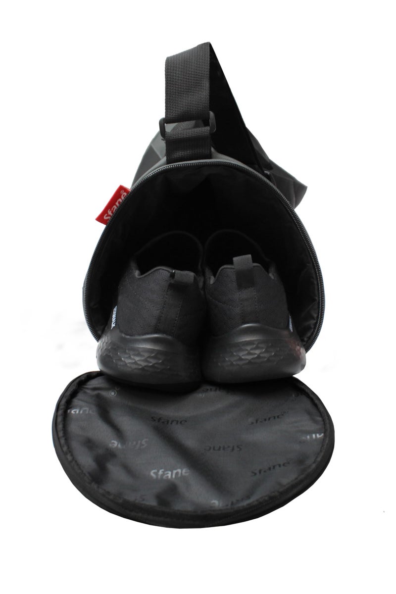 Sfane Polyester Grey Duffle/Shoulder/Gym Bag for Men & Women with Separate Shoe Compartment - Image 4