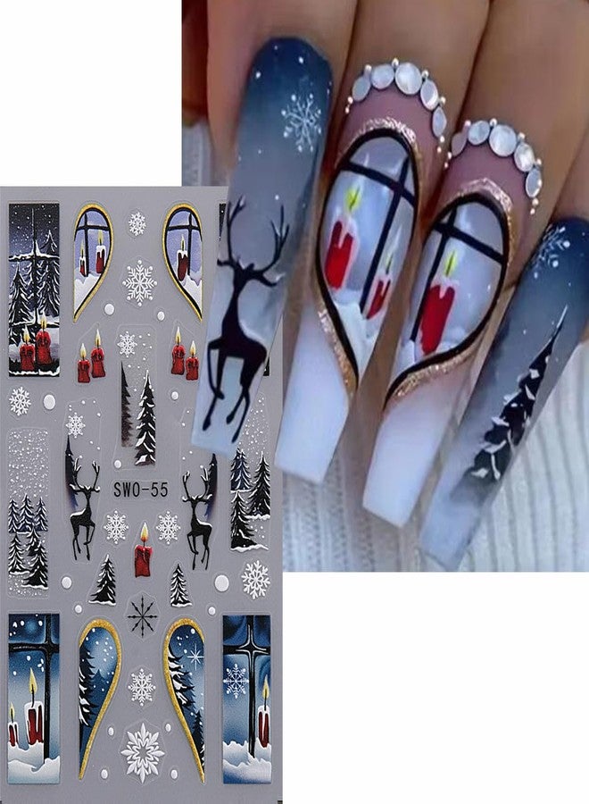 SWEET TREND Christmas Nail Stickers 6 Sheets: Cute Gingerbread Man Reindeer Snowman Snowflake Xmas Tree & Winter Nail Decals - Holiday Nail Art Supplies for DIY Manicure & Christmas Gift - Image 4