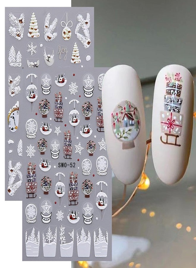 SWEET TREND Christmas Nail Stickers 6 Sheets: Cute Gingerbread Man Reindeer Snowman Snowflake Xmas Tree & Winter Nail Decals - Holiday Nail Art Supplies for DIY Manicure & Christmas Gift - Image 3