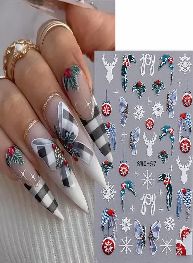 SWEET TREND Christmas Nail Stickers 6 Sheets: Cute Gingerbread Man Reindeer Snowman Snowflake Xmas Tree & Winter Nail Decals - Holiday Nail Art Supplies for DIY Manicure & Christmas Gift - Image 5