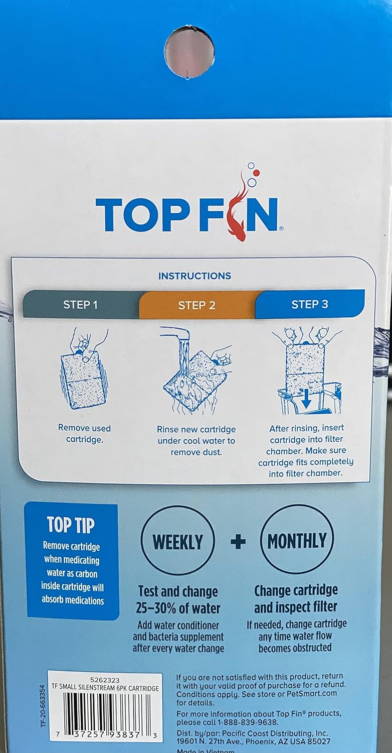 Top Fin خرطوشات فلتر صغيرة Silenstream PF-S (6 قطع) إعادة تعبئة لمرشحات الطاقة PF10 (5.5 بوصة × 3.1 بوصة) - Image 3