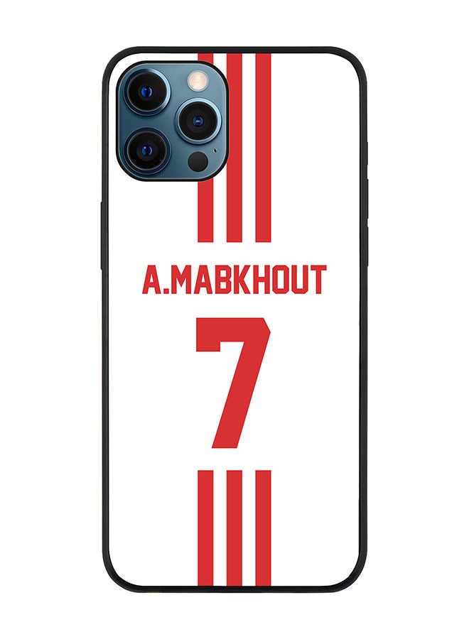 Stylizedd Rugged Black edge case for Apple iPhone 12 Pro Slim fit Soft Case Flexible Rubber Edges Anti Drop TPU Gel Thin Cover - Football Team - UAE Player Name - A.Mabkhout - Image 1