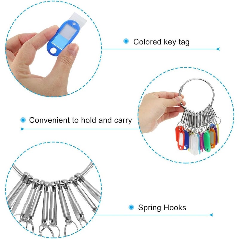 30 Pcs Key Tags Plastic, Color Coded Key ID Tags - Image 2