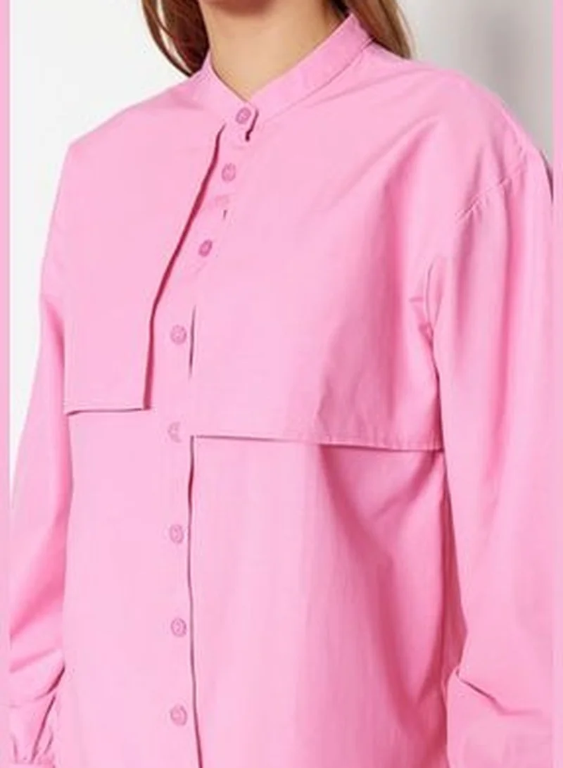 trendyol Pink Cotton Woven Shirt TCTSS23TG00030
