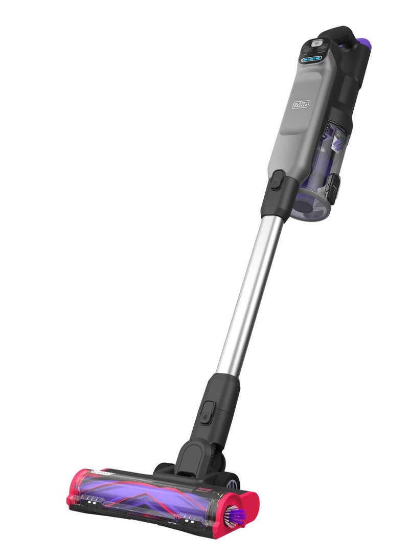 BLACK+DECKER Cordless Stick Vacuum, Digital Motor, 21.6V/86Wh, No Loss Suction, Dual Filter System, Pet Hair Attachment, Converts to Handheld, Summit Series 750 ml 86.4 W BHFEA640WP-GB Grey/Purple - Image 1