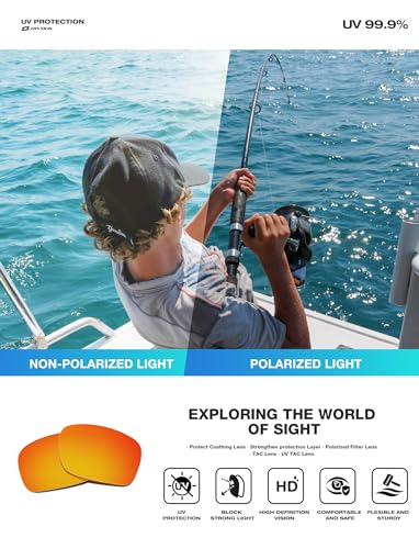 RIVBOS Polarized Sports Sunglasses Driving Sun Glasses Shades for Men Women Cycling Baseball Running RB833-black Rainbow Lens - Image 2
