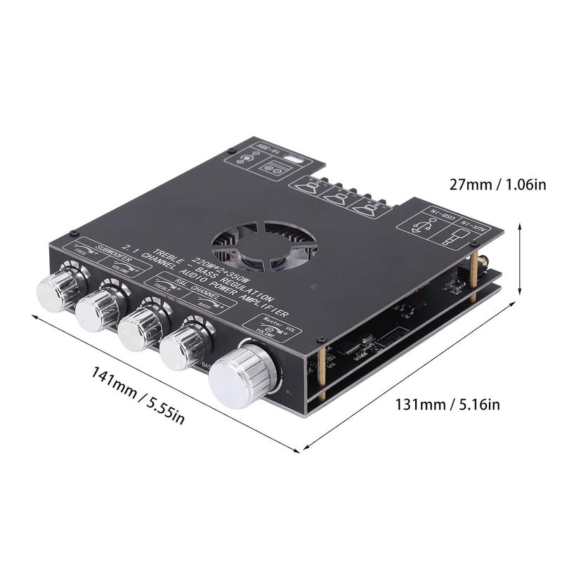 LiebeWH Bluetooth Power Amp Board 2.1 Channel Power Amplifier Module BT5.1 AUX U Disk USB Sound Card Inputs TPA3255 Amplifier Board - Image 2