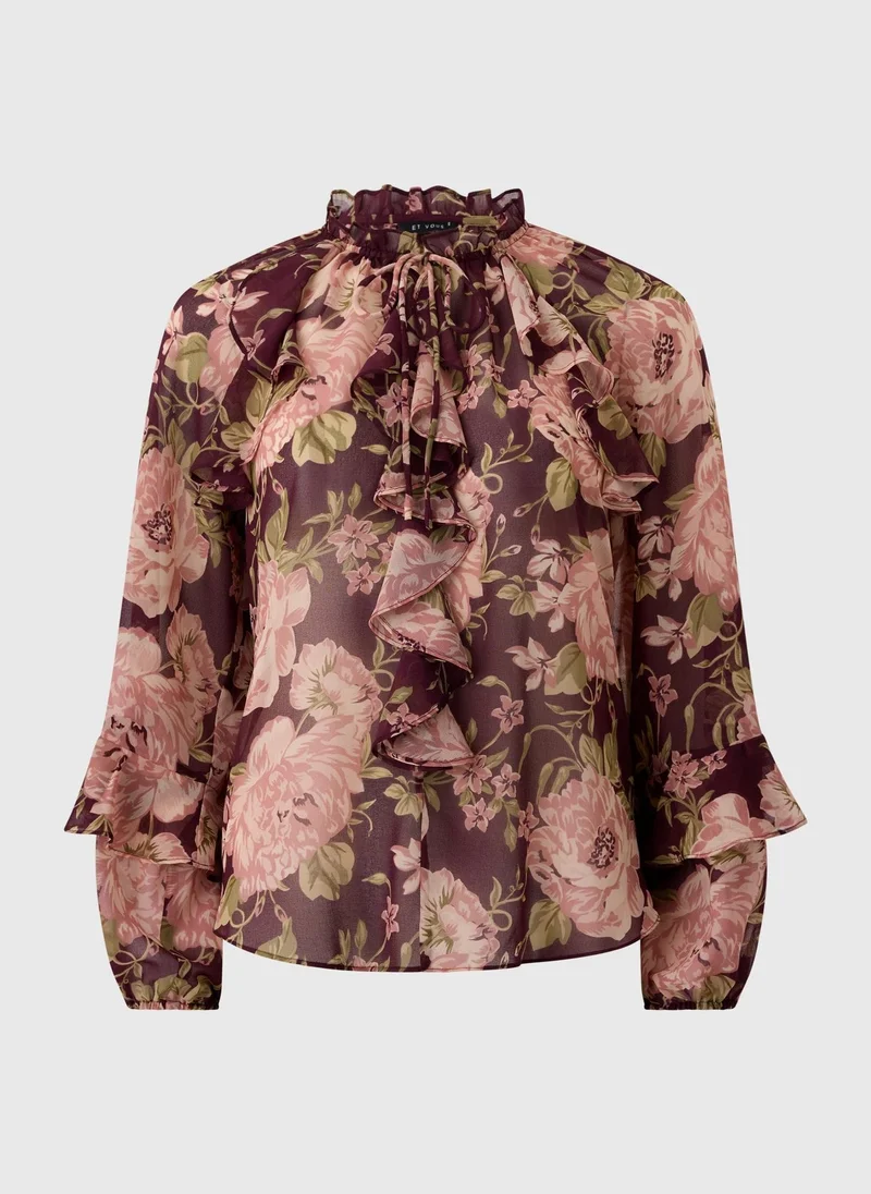 ماتلان بلوزة بوهيمية مزينة بالزهور والكرانيش من إت يو