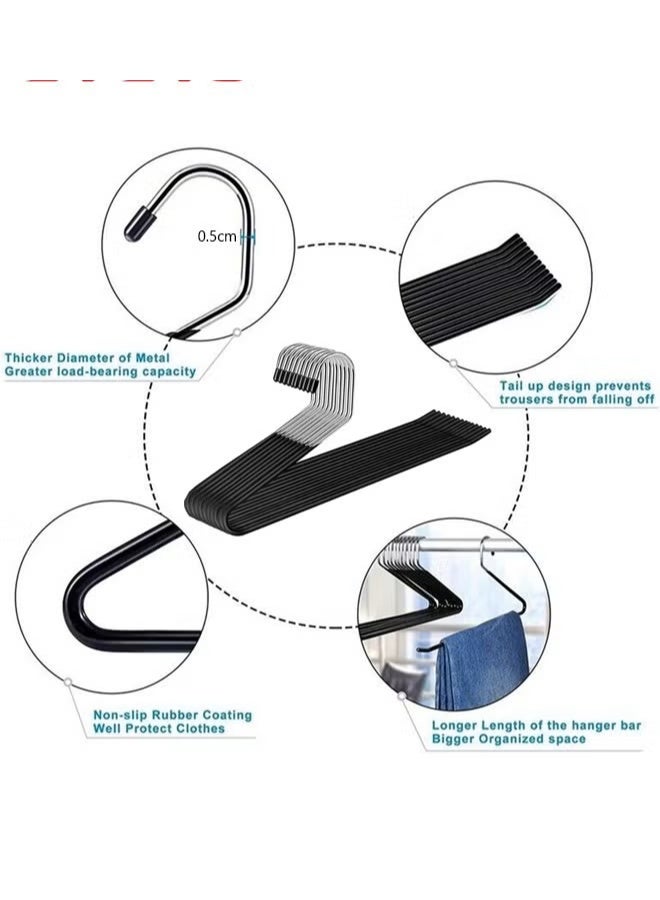 EETU 10 Pack Pants Hangers, Non Slip Trouser Hangers, Open Ended Easy Slid Clothes Hangers, Durable Anti-Rust Space Saving Metal Coat Hangers - Image 3