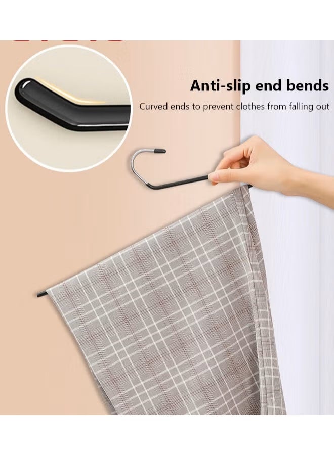 EETU 10 Pack Pants Hangers, Non Slip Trouser Hangers, Open Ended Easy Slid Clothes Hangers, Durable Anti-Rust Space Saving Metal Coat Hangers - Image 4
