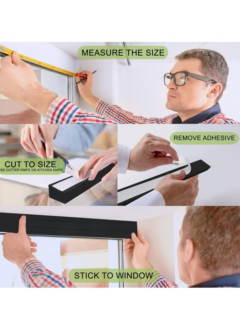 KASTWAVE Window Shades, 1 Pcs Pleated Shade Heat Sun Protection Temporary Window Blind for Home Kitchen Room 90 x 180 CM(Black) - Image 2