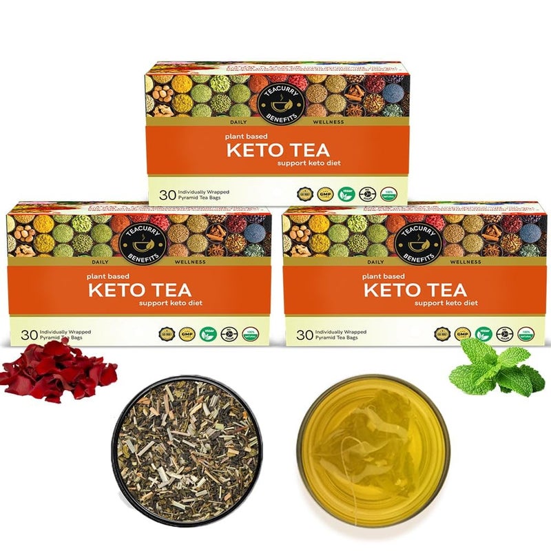 Teacurry Keto Detox Tea (90 Tea Bags) - Support Keto Lifestyle, Improved and Faster Ketosis - 100% Vegan - Image 1
