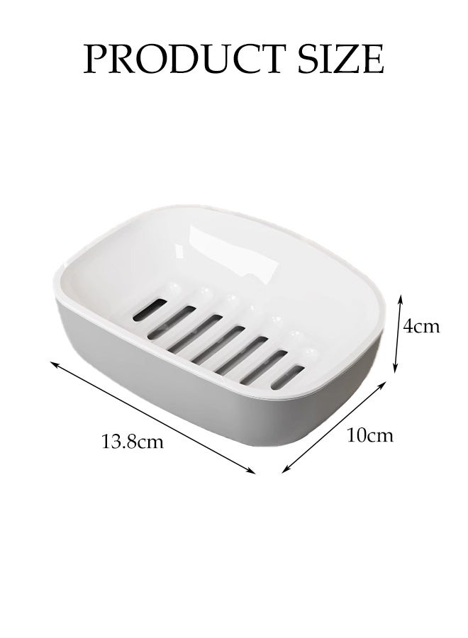 DUNISO Soap Dish Holder,Self Draining Bar Soap Holder,Double Layer Soap Dish,Plastic Soap Bar Container,Easy Cleaning, Dry,Removable and Washable,for Shower, Bathroom, Kitchen - Image 2