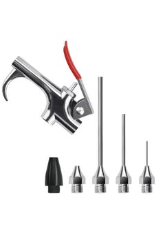 Air Gun, High Volume Air Blow Gun with Powerful Flow Nozzle, Compressor Blow Gun Set with Multiple Extension and Silicone Nozzle for Air Compressor with 1/4'' NPT of Dust Cleaning