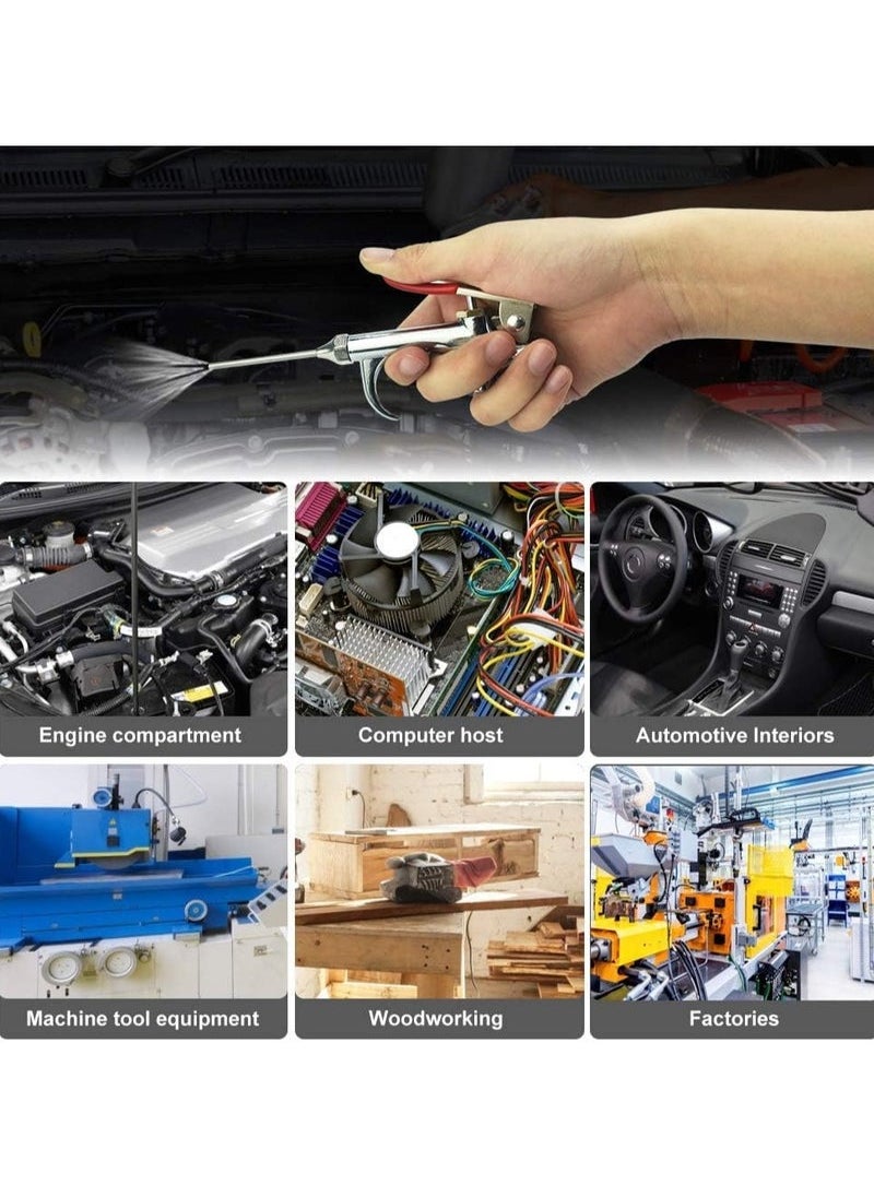Captaintech - Air Gun, High Volume Air Blow Gun with Powerful Flow Nozzle, Compressor Blow Gun Set with Multiple Extension and Silicone Nozzle for Air Compressor with 1/4'' NPT of Dust Cleaning - Image 1
