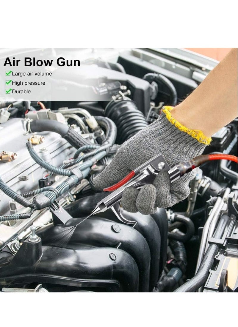 Captaintech - Air Gun, High Volume Air Blow Gun with Powerful Flow Nozzle, Compressor Blow Gun Set with Multiple Extension and Silicone Nozzle for Air Compressor with 1/4'' NPT of Dust Cleaning - Image 1