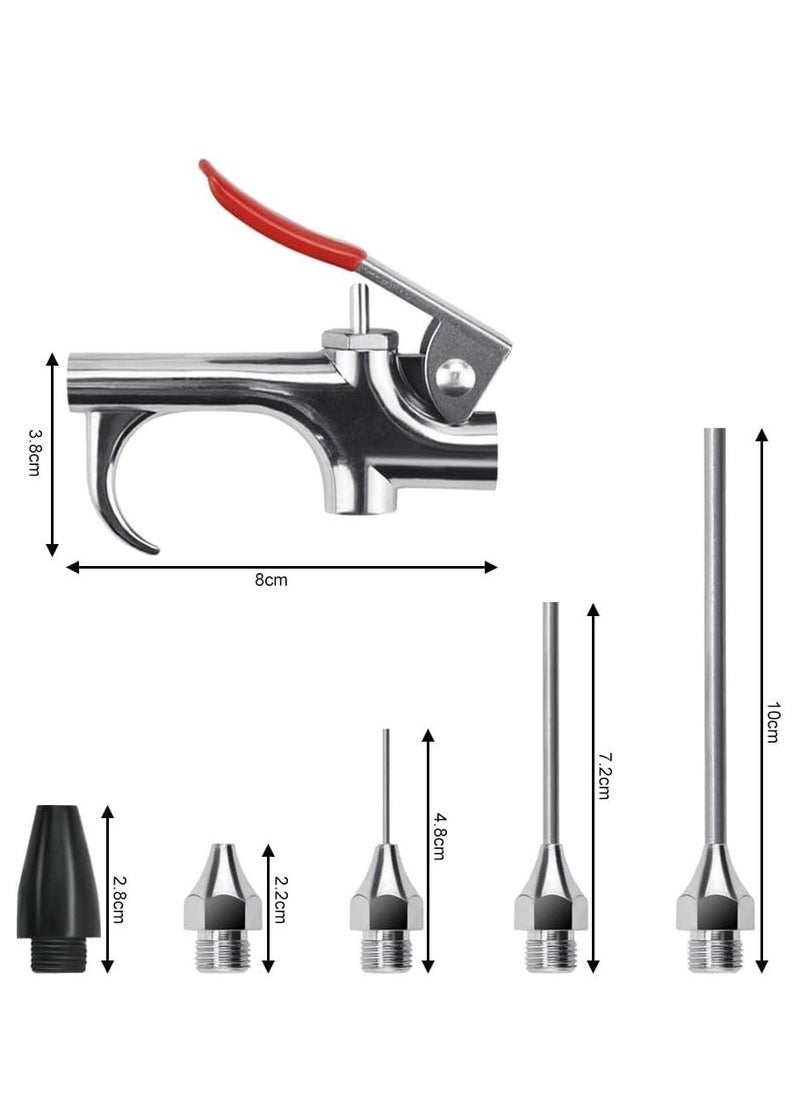 Captaintech - Air Gun, High Volume Air Blow Gun with Powerful Flow Nozzle, Compressor Blow Gun Set with Multiple Extension and Silicone Nozzle for Air Compressor with 1/4'' NPT of Dust Cleaning - Image 1