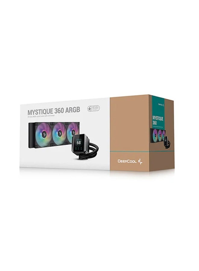 DEEPCOOL Mystique 360 ARGB Liquid CPU Cooler, 2.83" TFT LCD Display, 360mm Radiator, 120mm Fan Size, 2400 RPM Fan Speed, 72.04 CFM Airflow, Hydro Bearing Type, R-LX750-BKADSNC-G-1  - Image 4