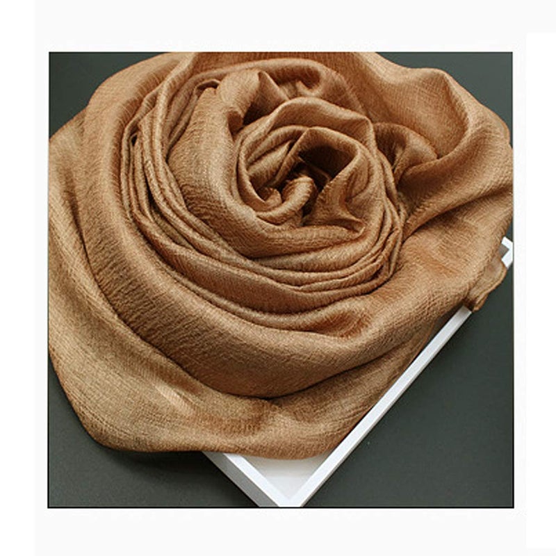 Bettli Womens Extra Large Scarf Shawl Wraps Pashminas Solid Soft Silky for Bridal Evening Wedding Party (gold) - Image 2