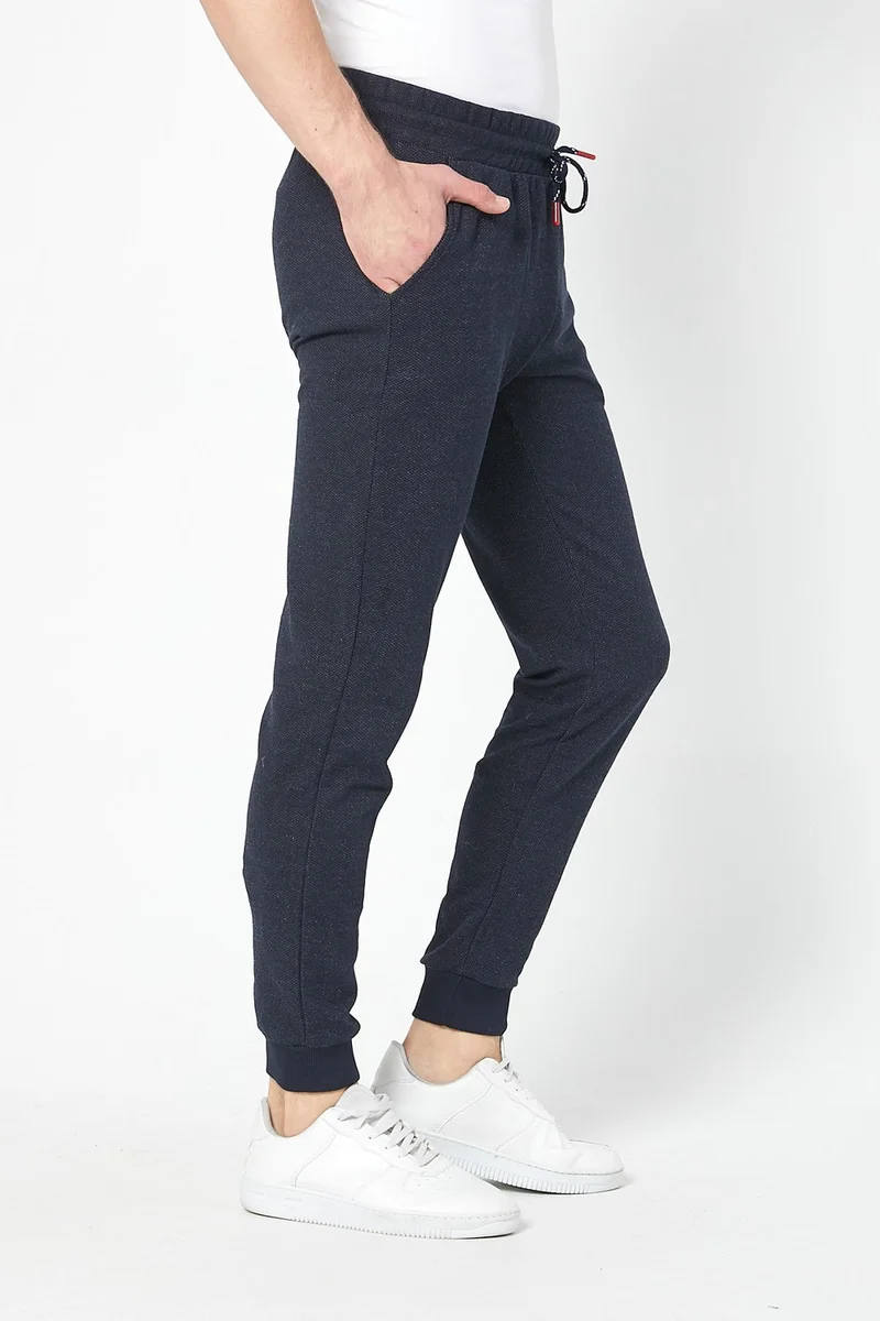 mmetalic Men's Navy Blue Slim Fit Seasonal Sweatpants