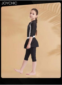 Joychic Muslim Swimsuit for Kids Girls Long Sleeve Full Coverage Burkini Swimwear Quick Dry Modest Islamic Summer Sun Protection Rash Guard  - Image 4