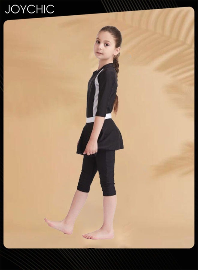 Joychic Muslim Swimsuit for Kids Girls Long Sleeve Full Coverage Burkini Swimwear Quick Dry Modest Islamic Summer Sun Protection Rash Guard - Image 4