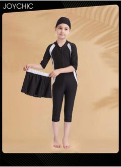 Joychic Muslim Swimsuit for Kids Girls Long Sleeve Full Coverage Burkini Swimwear Quick Dry Modest Islamic Summer Sun Protection Rash Guard  - Image 5