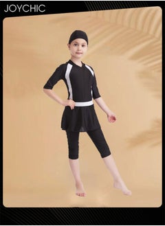 Joychic Muslim Swimsuit for Kids Girls Long Sleeve Full Coverage Burkini Swimwear Quick Dry Modest Islamic Summer Sun Protection Rash Guard  - Image 3