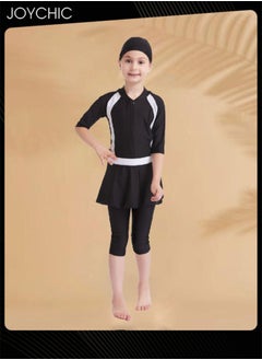 Joychic Muslim Swimsuit for Kids Girls Long Sleeve Full Coverage Burkini Swimwear Quick Dry Modest Islamic Summer Sun Protection Rash Guard  - Image 1