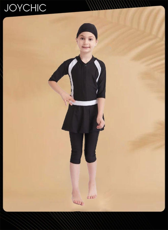 Joychic Muslim Swimsuit for Kids Girls Long Sleeve Full Coverage Burkini Swimwear Quick Dry Modest Islamic Summer Sun Protection Rash Guard - Image 1