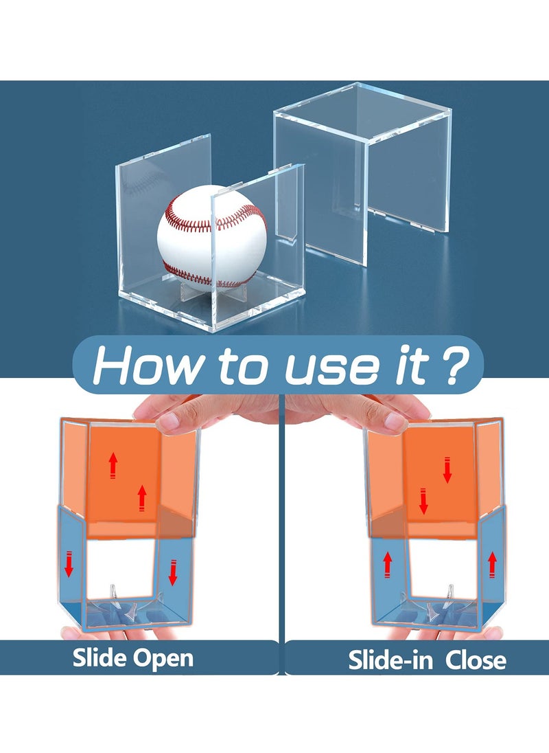 Excefore - Baseball Display Case Acrylic Cube, Memorabilia Display Case for Single Ball, UV Protected Storage Box, Square Clear Baseball Stand, Sports Autograph Display Case Holder, Fits Official Size Ball - Image 1