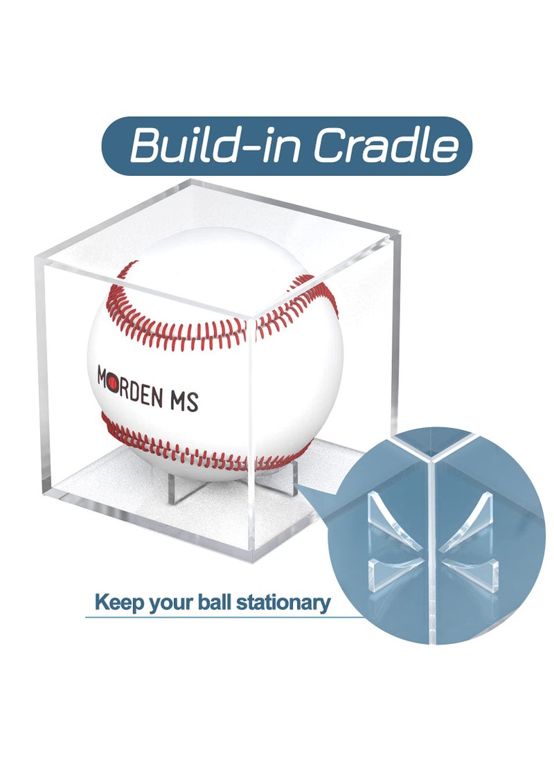 Excefore - Baseball Display Case Acrylic Cube, Memorabilia Display Case for Single Ball, UV Protected Storage Box, Square Clear Baseball Stand, Sports Autograph Display Case Holder, Fits Official Size Ball - Image 1