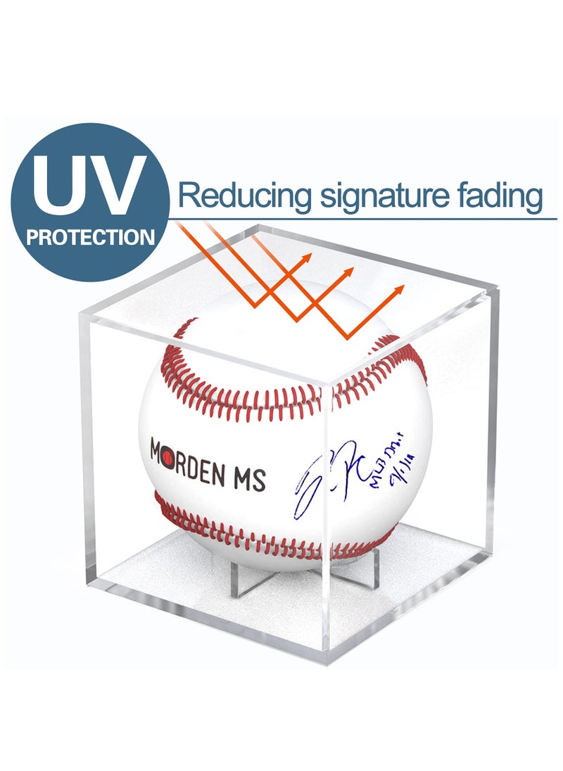Excefore - Baseball Display Case Acrylic Cube, Memorabilia Display Case for Single Ball, UV Protected Storage Box, Square Clear Baseball Stand, Sports Autograph Display Case Holder, Fits Official Size Ball - Image 1