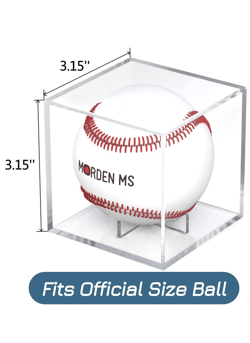 Excefore - Baseball Display Case Acrylic Cube, Memorabilia Display Case for Single Ball, UV Protected Storage Box, Square Clear Baseball Stand, Sports Autograph Display Case Holder, Fits Official Size Ball - Image 1