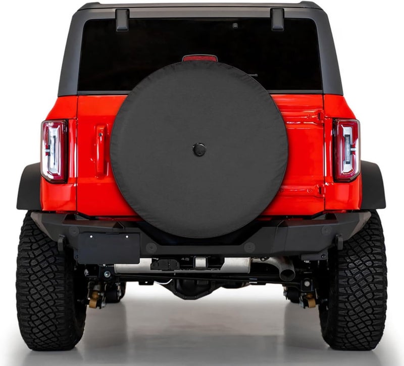 32 Inches Spare Tire Covers for 20212025 Ford Bronco Base Big Bend Black Diamond Outer Banks 24 Door Wheel Tyre Protectors with Backup Camera Hole Exterior Accessories