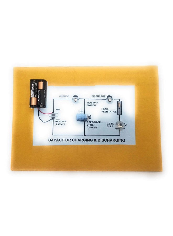 StepsToDo Charging and Discharging of Capacitor | Capacitor Charging Discharging of Capacitor Tester Project | Pre-Assembled Kit on Card-Board Base. Ready for Use Project. (Multicolor) - Image 2