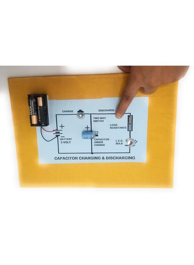 StepsToDo Charging and Discharging of Capacitor | Capacitor Charging Discharging of Capacitor Tester Project | Pre-Assembled Kit on Card-Board Base. Ready for Use Project. (Multicolor) - Image 3