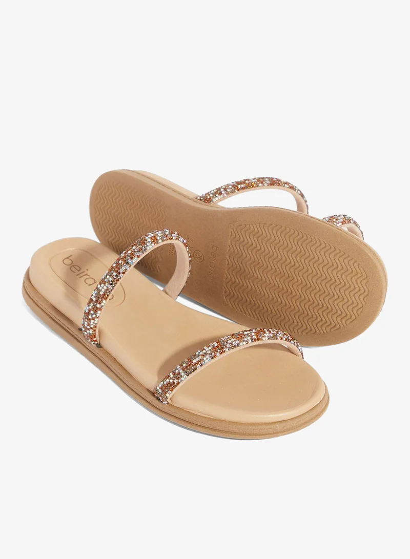 Beira Rio Cream Flat Sandals for Women – Stylish Ladies Flat Sandals & Comfortable Flat Slippers for Women | Best Price UAE