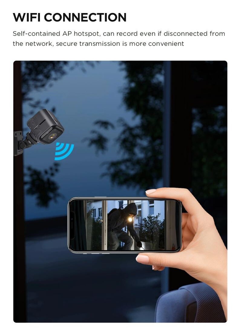 المهوس الفضاء كاميرا أمان لاسلكية قابلة لإعادة الشحن في الهواء الطلق، كاميرا أمان WiFi 1080P 2.4 جيجا هرتز مع كشف PIR وصفارة إنذار، صوت ثنائي الاتجاه، رؤية ليلية، أمان خارجي  - Image 4