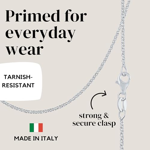KISPER Solid 925 Sterling Silver Chain Necklace for Women Thin & Secure - Italian 1.6mm Diamond Cut Cable Link with Lobster Clasp - Made in Italy, 20 inches - Image 4