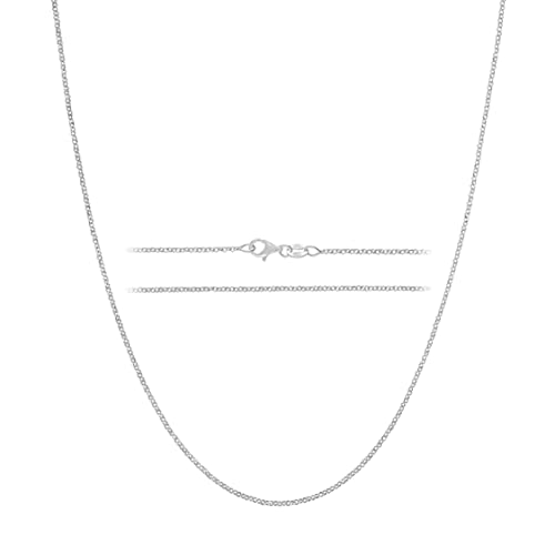 KISPER Solid 925 Sterling Silver Chain Necklace for Women Thin & Secure - Italian 1.6mm Diamond Cut Cable Link with Lobster Clasp - Made in Italy, 20 inches - Image 1