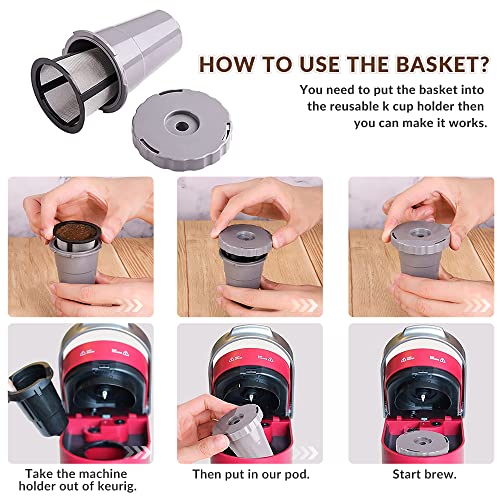 WOTOW Reusable Coffee Filter Set for K Cups Replacement Filter for Keurig My style Filter Housing Fits B30 B40 B50 B60 B70 Series(1 house + 3 filter) - Image 5