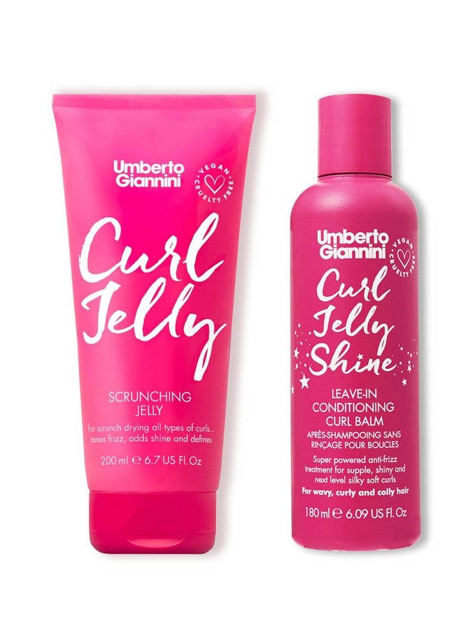 Umberto Giannini Curl Jelly Scrunching Jelly 6.7Fl Oz And Curl Jelly Shine Vegan Leave In Conditioner Duo 6.09 - Cruelty Free - Image 1