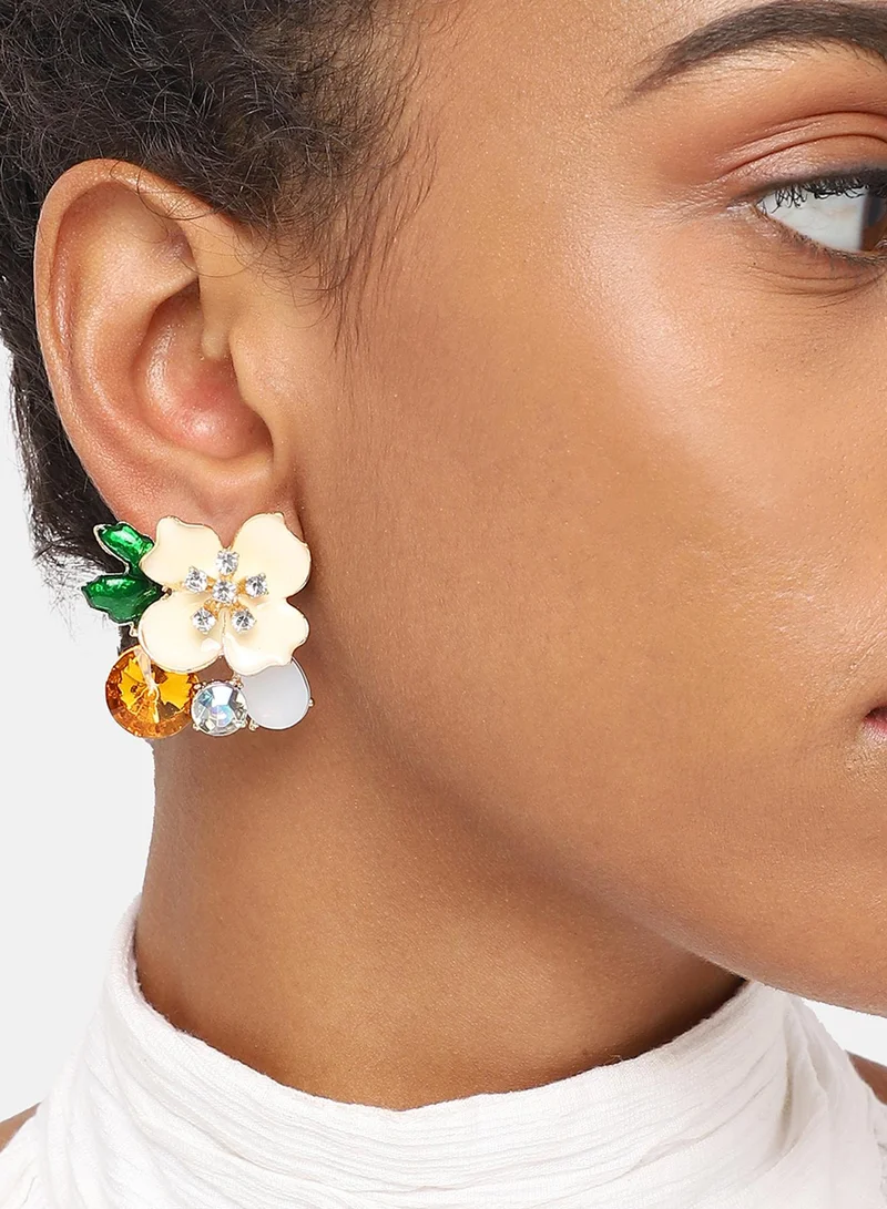 سوهي مسمار حجري مصمم للحفلات مطلي بالذهب