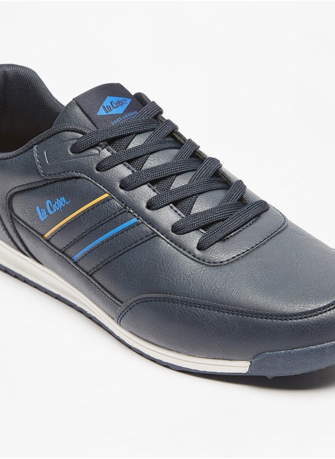 Lee Cooper Men's Logo Detail Sneakers with Lace-Up Closure  - Image 5