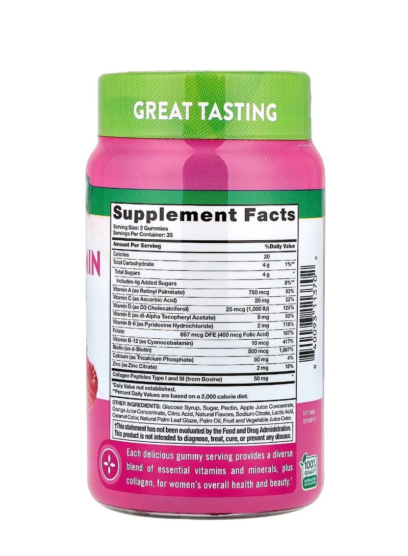 Nature's Truth Women's Multivitamin Gummies + Collagen Delicious Mixed Berry 70 Gummies - Image 2