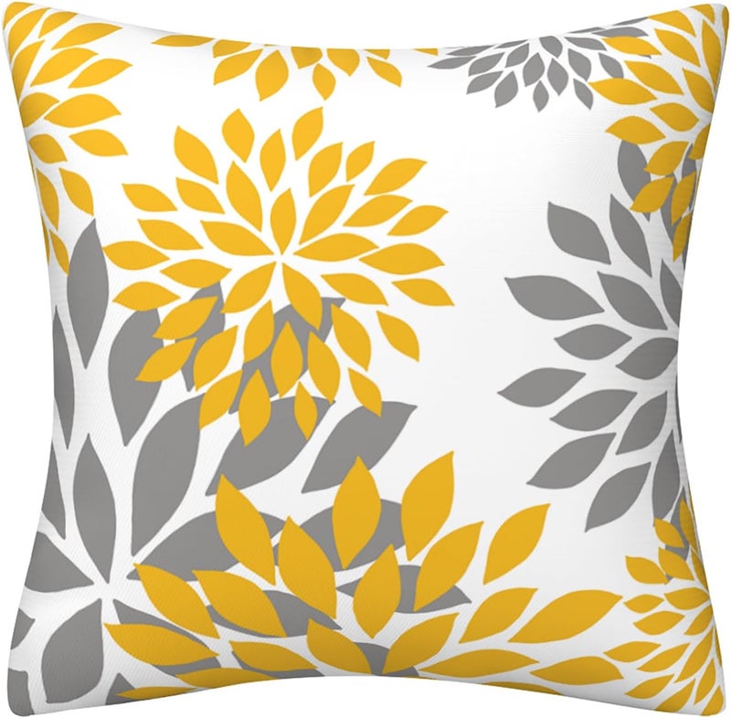 Drmstow Yellow Pillow Covers 18x18 Set of 4 Modern Decorative Geometric Outdoor Sofa Throw Pillow Cushion Covers Case for Couch Living Room Bedroom Patio Furniture Indoors Home Decor… - Image 3