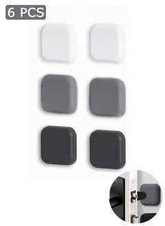 Arabest 6 Pcs Door Stopper Wall Protector, Self-Adhesive Wall Shield, Wall Protector from Door Knobs (White, Gray, Black)  - Image 1